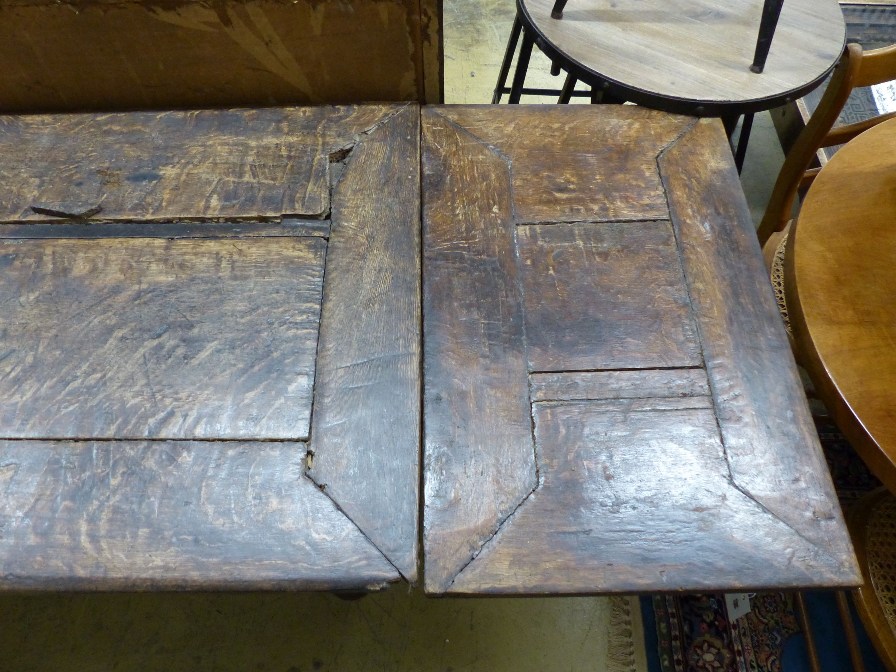 A 19th century Dutch oak extending refectory table, 212cm extended, width 76cm, height 81cm